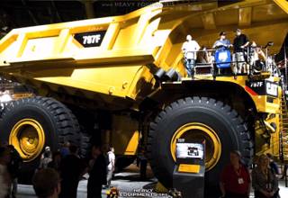 Caterpillar 797F Mining Truck on the Exhibition at the Vegas