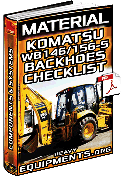 Komatsu WB146/156-5 Backhoes – Checklist for Components & Service Points