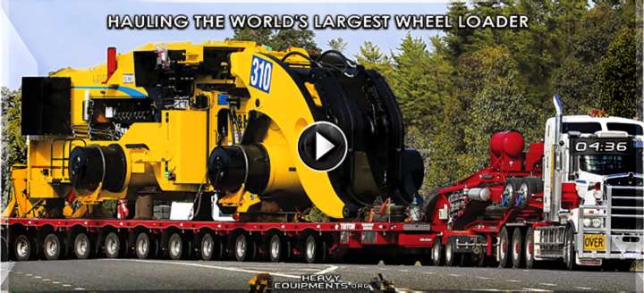 Video: Lowboy Hauling the World's Largest Wheel Loader - P&H L2350